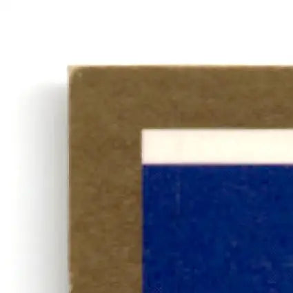 Corner of a blue and white score football Bruce Smith Buffalo Bills with a brown border