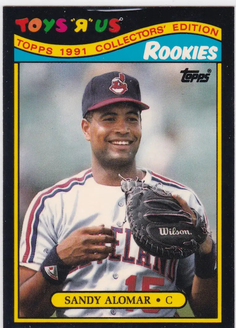 1991 Topps Toys R Us Rookies Sandy Alomar Cleveland Indians baseball card in uniform