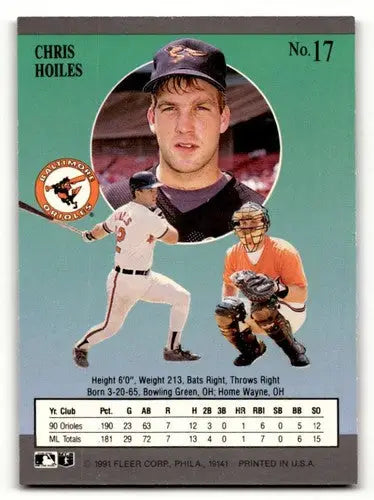 1991 Ultra #17 Chris Hoiles Baltimore Orioles Baseball Cards EX/NM ID:53989 - Baseball Cards