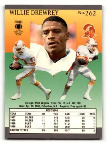 Willie Drewrey Tampa Bay Buccaneers football card with original gloss finish