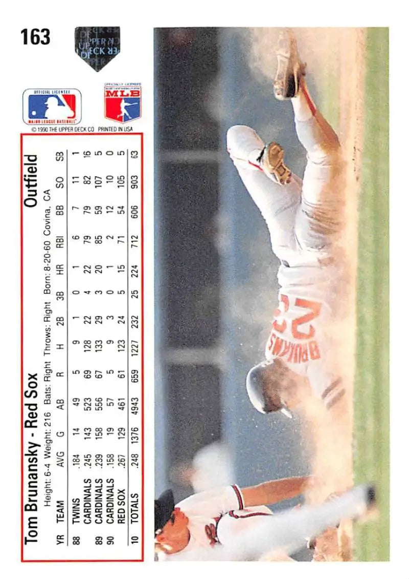 Baseball card of Stan Belinda sliding into base for the Pittsburgh Pirates