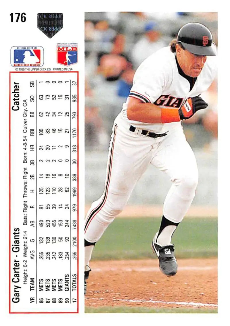 Baseball player Gary Carter in San Francisco Giants uniform running on field