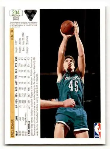 Original gloss 1991 Upper Deck Eric Leckner Charlotte Hornets basketball card ID:55718