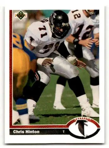 Chris Hinton Atlanta Falcons football card original gloss 1991 Upper Deck #394