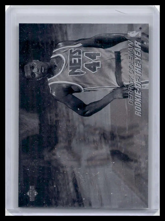 Black and white Derrick Coleman Basketball card, Miami Heat player, jersey number 42