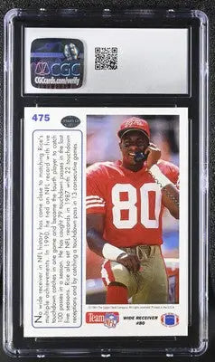 Graded 1991 Upper Deck Jerry Rice football card CGC 8 displayed on product page