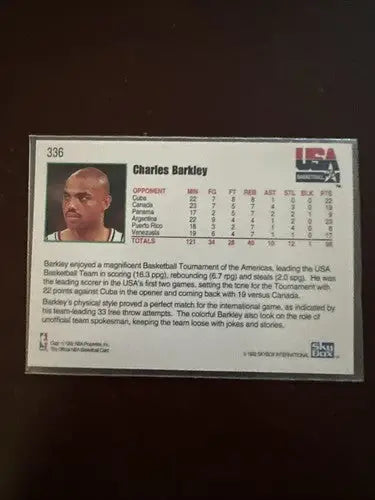 Charles Barkley basketball trading card from 1992-93 NBA Hoops Skybox series