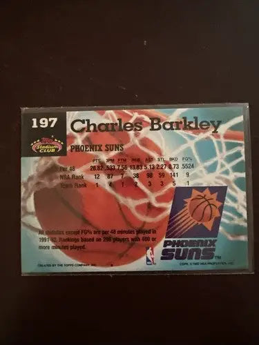Charles Barkley Phoenix Suns trading card from 1992-93 Topps Stadium Club Members Choice Members