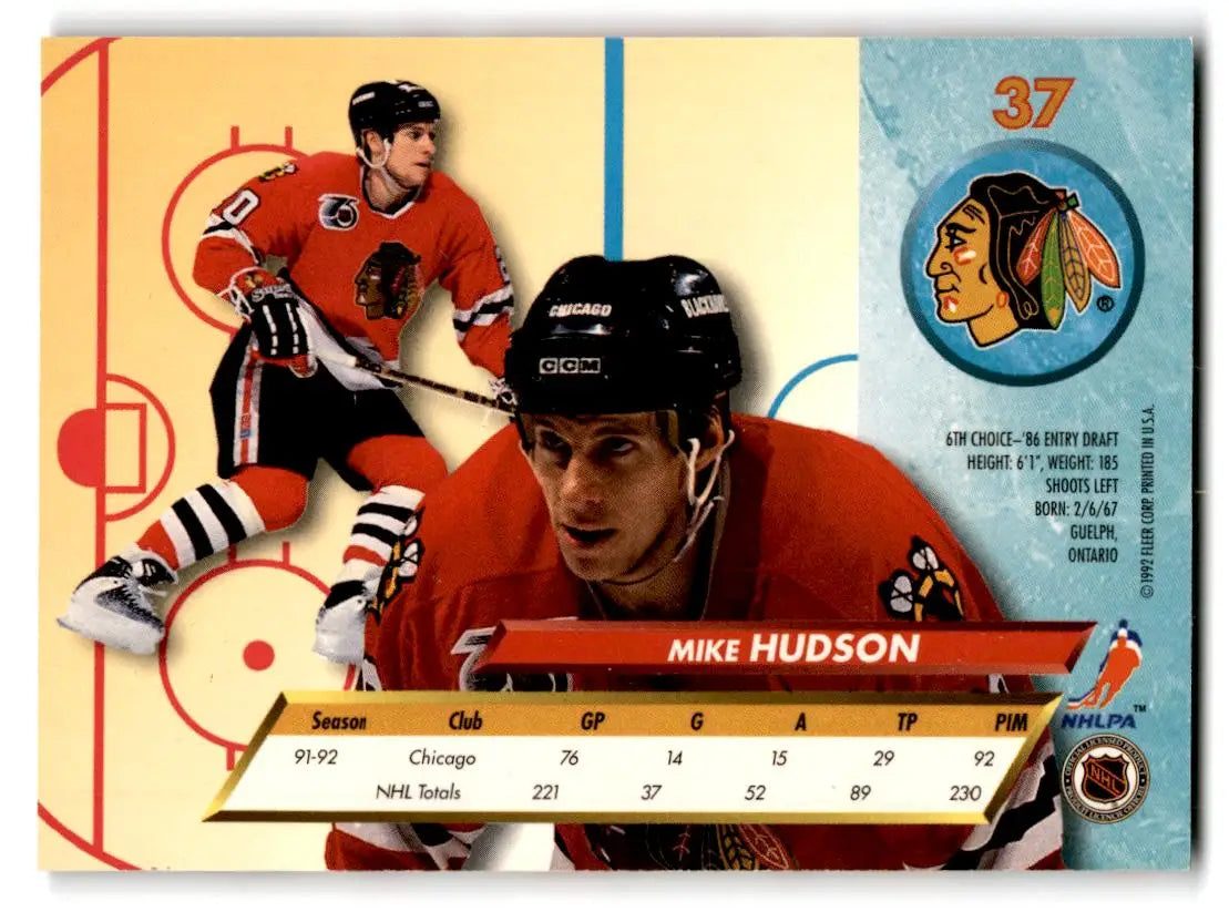 1992-93 Ultra #37 Mike Hudson - Trading Card
