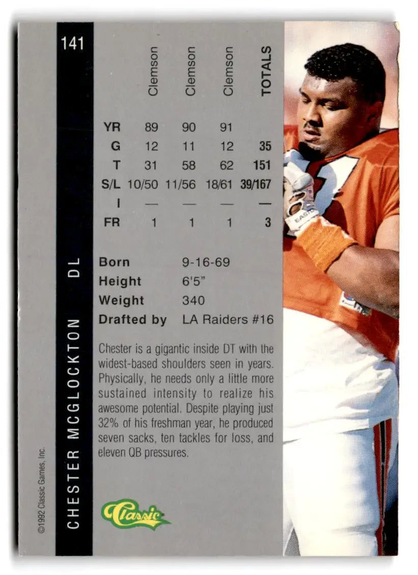 1992 Classic Four Sport #141 Chester McGlockton - Trading Cards