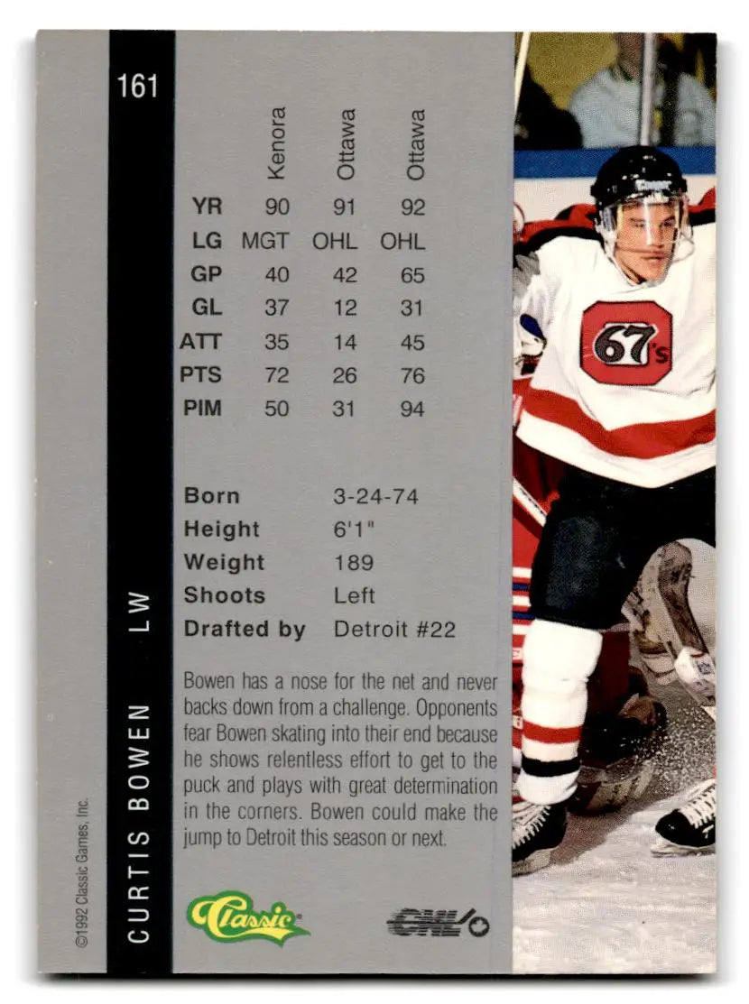 1992 Classic Four Sport #161 Curtis Bowen - Trading Card