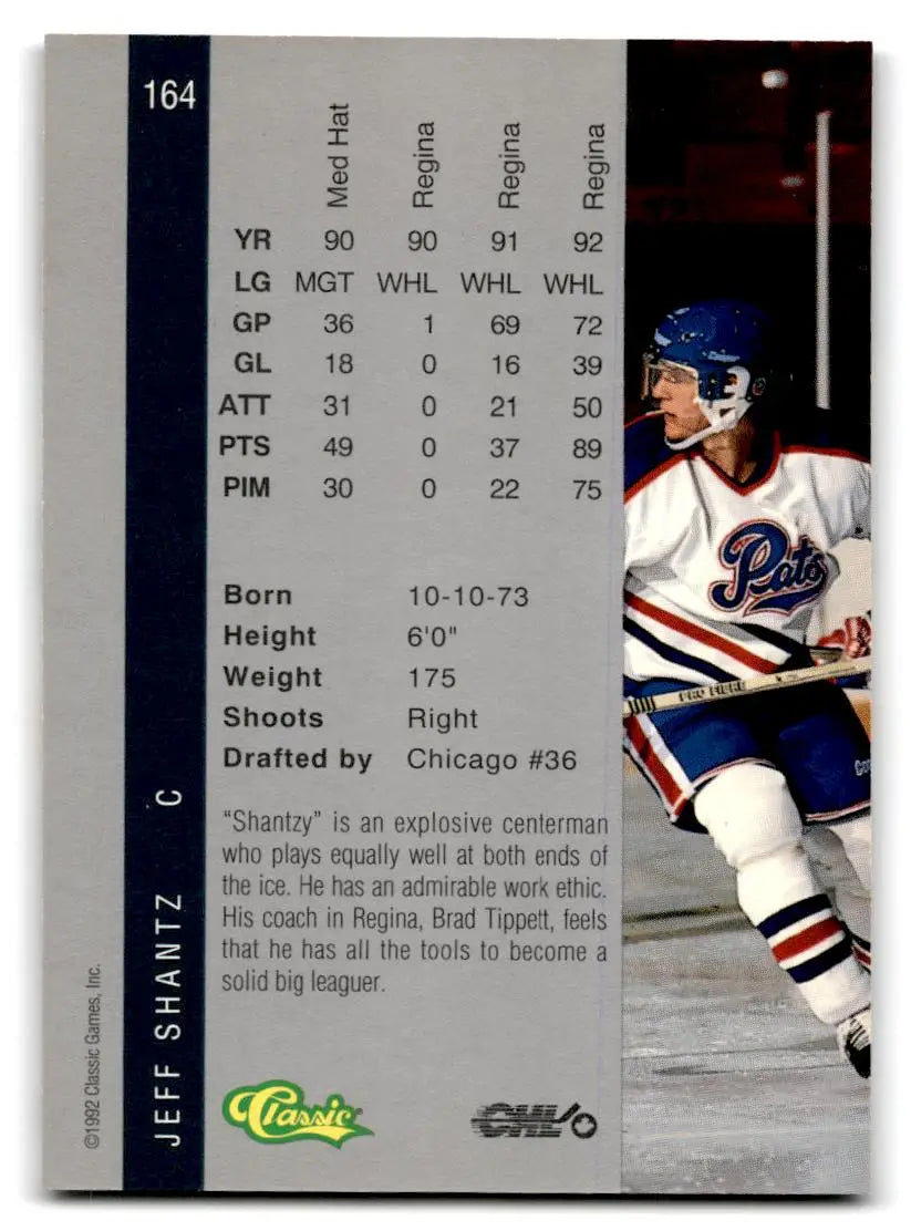 1992 Classic Four Sport #164 Jeff Shantz - Sports Card