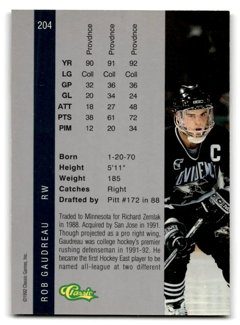 1992 Classic Four Sport #204 Rob Gaudreau - Trading Cards