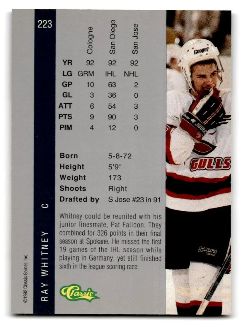 1992 Classic Four Sport #223 Ray Whitney - Trading Card