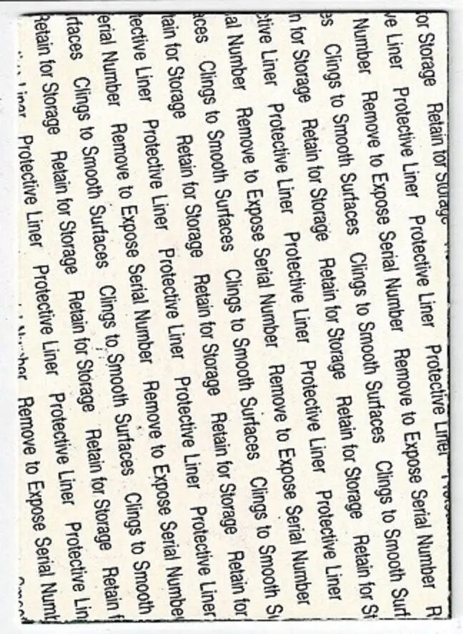 Printed instructions for storage and serial number exposure on Warren Moon Promo card