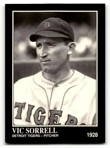 Vintage baseball card from Conlon Collection featuring Vic Sorrell of the Detroit Tigers