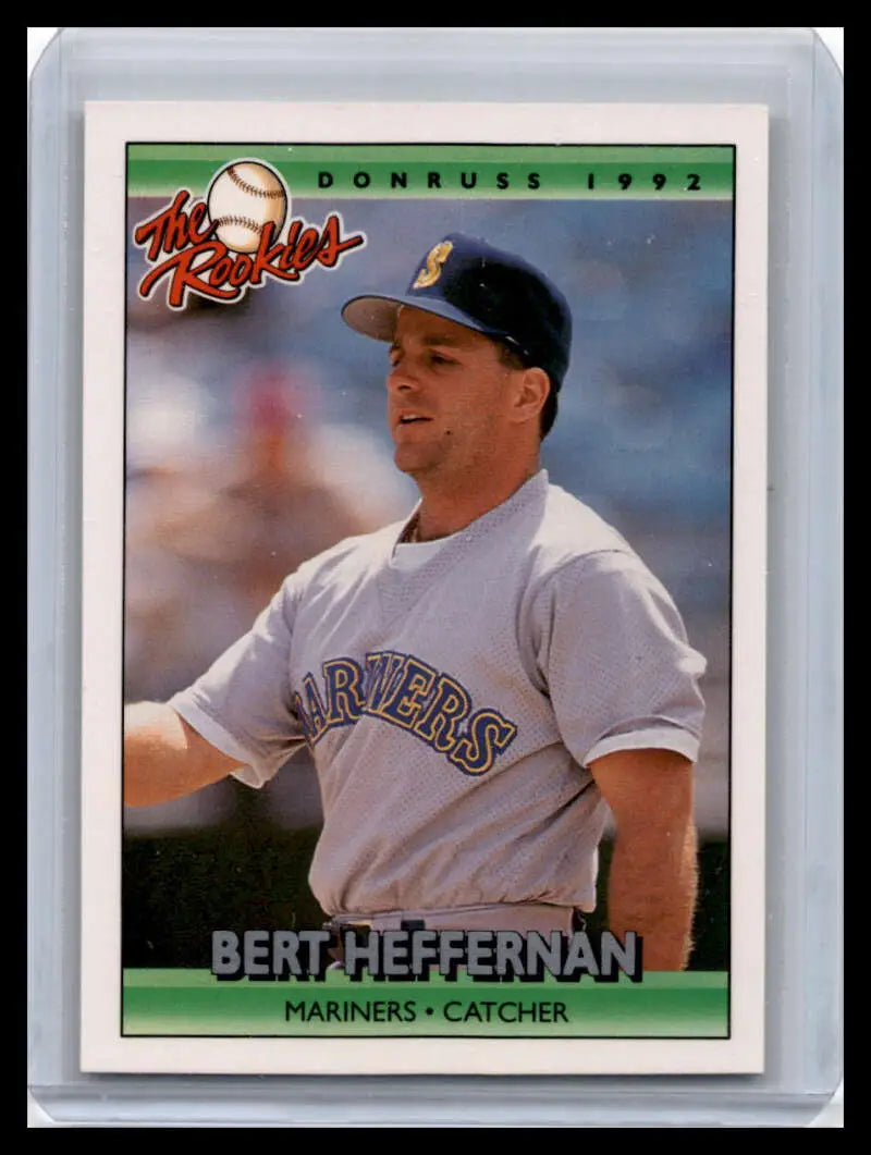 1992 Donruss baseball card of Bert Heffernan in gray uniform for Seattle Mariners