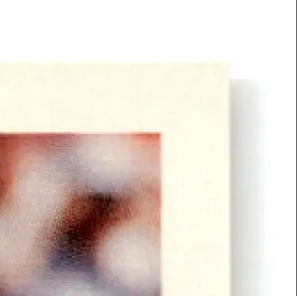 Rectangular matte board with cut-out framing a blurry artwork of Fleer Football Steve Young San Francisco 49ers