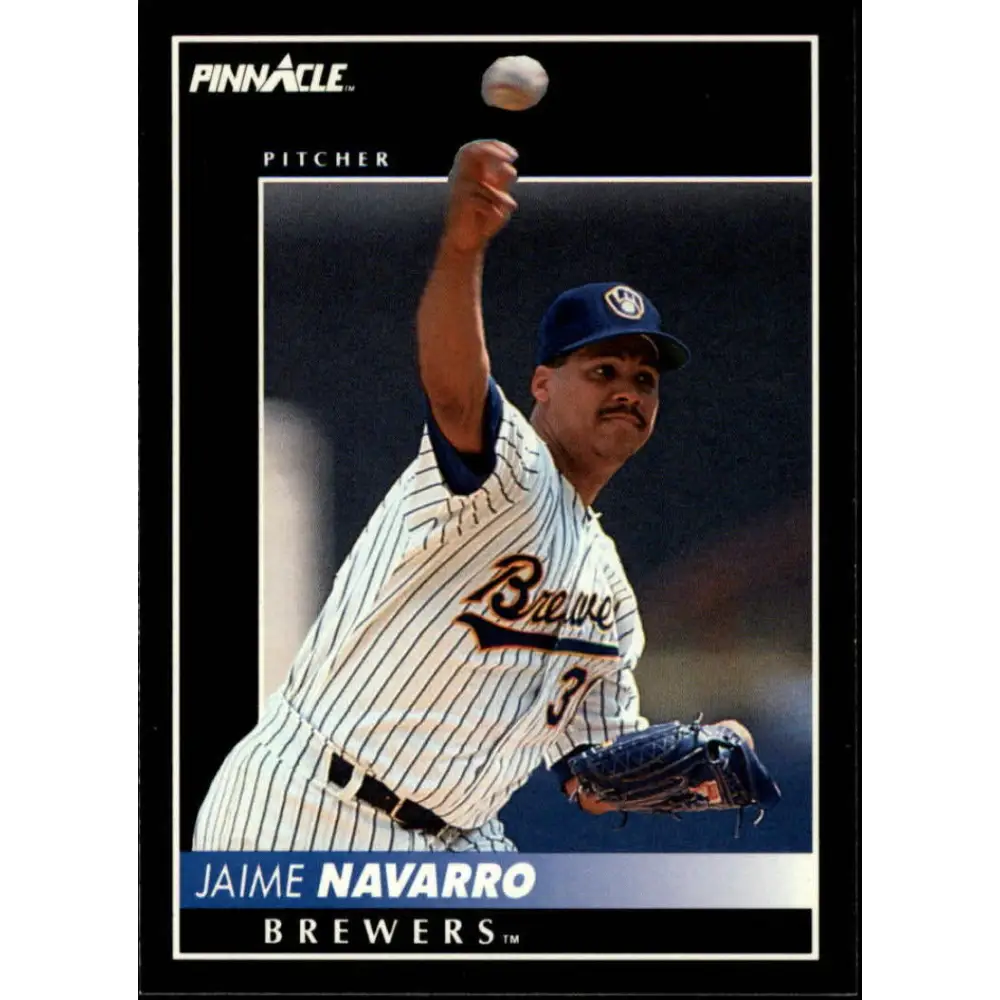 1992 Pinnacle #212 Jaime Navarro EX Milwaukee Brewers Baseball Card