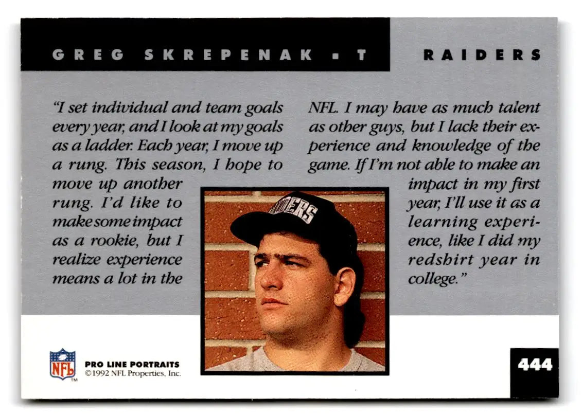 1992 Pro Line Portraits #444 Greg Skrepenak - Trading Cards