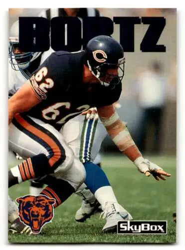 1992 SkyBox Impact #34 Mark Bortz Chicago Bears Football Card with original gloss