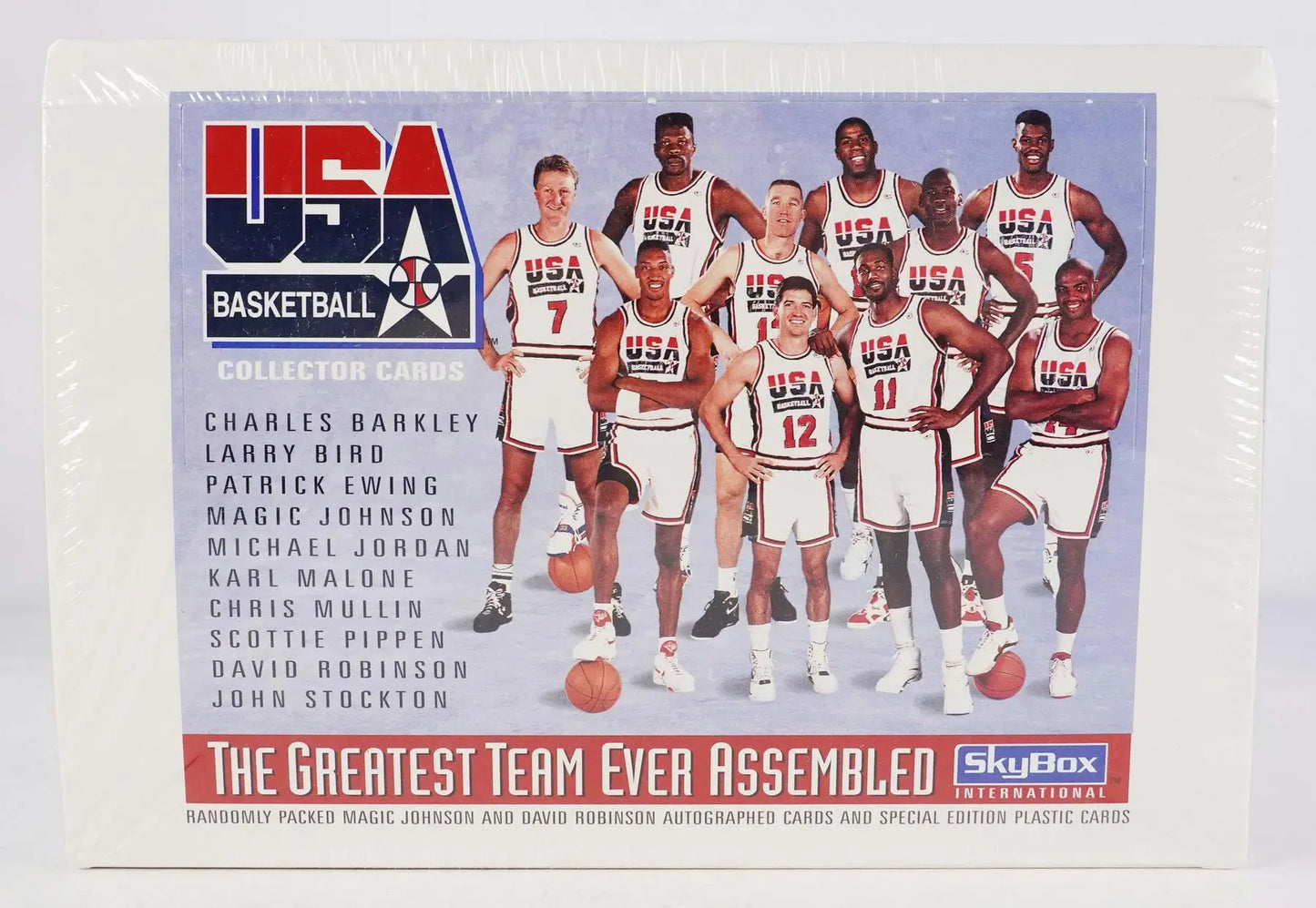 Sealed 1992 Skybox USA Basketball Dream Team collector cards including Magic Johnson autos