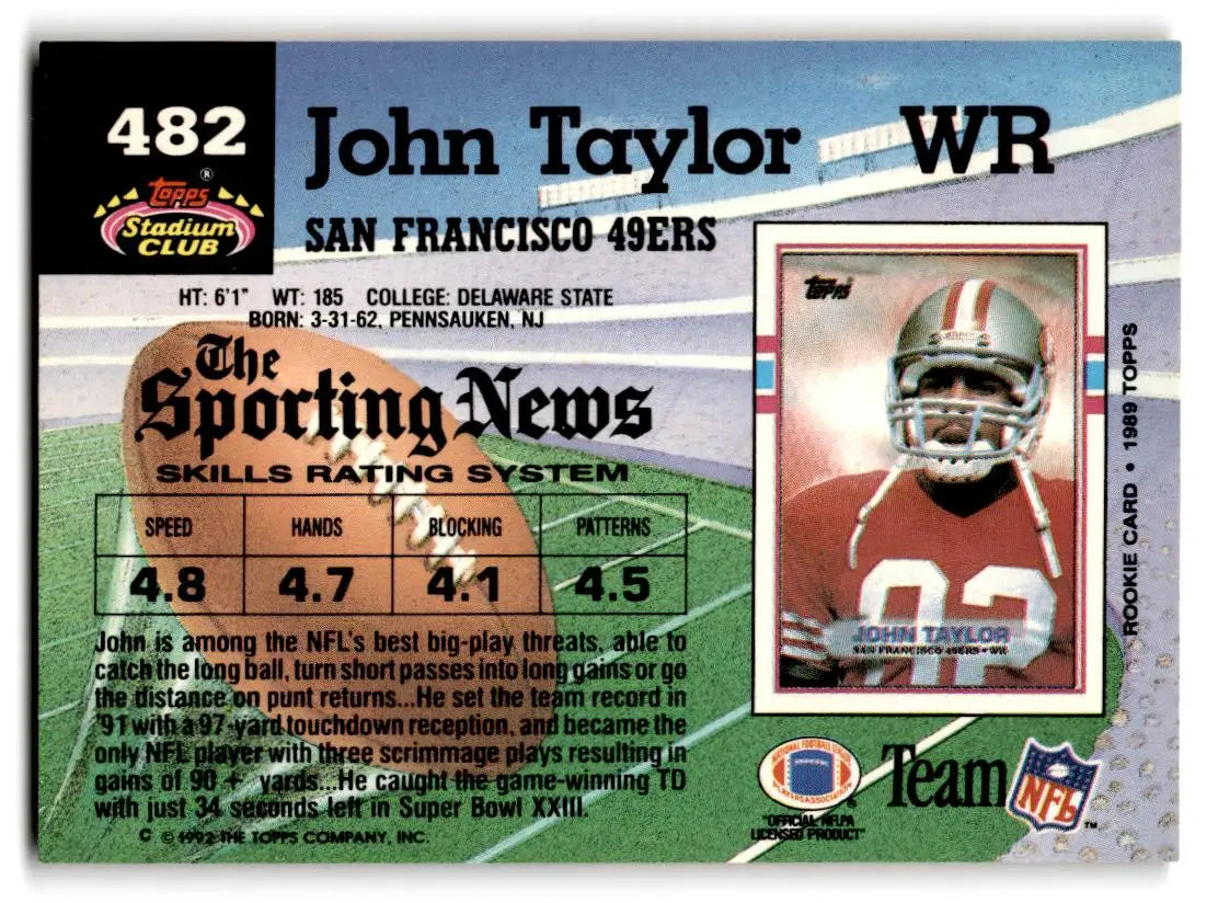 1992 Stadium Club #482 John Taylor - Trading Cards