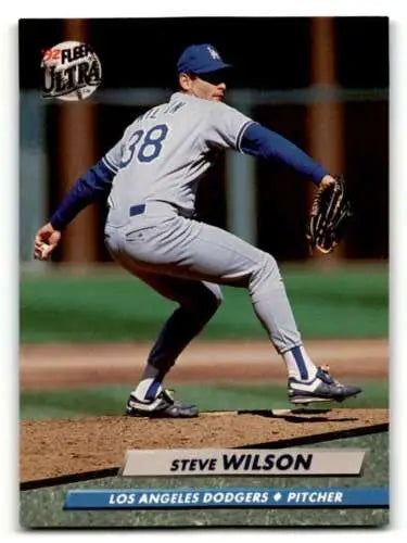 Steve Wilson Los Angeles Dodgers baseball card with original gloss from 1992 Ultra