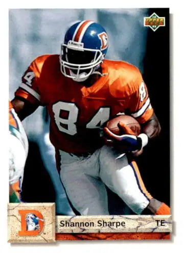 Shannon Sharpe football card 1992 Upper Deck EX/NM Broncos original gloss quality collectibles