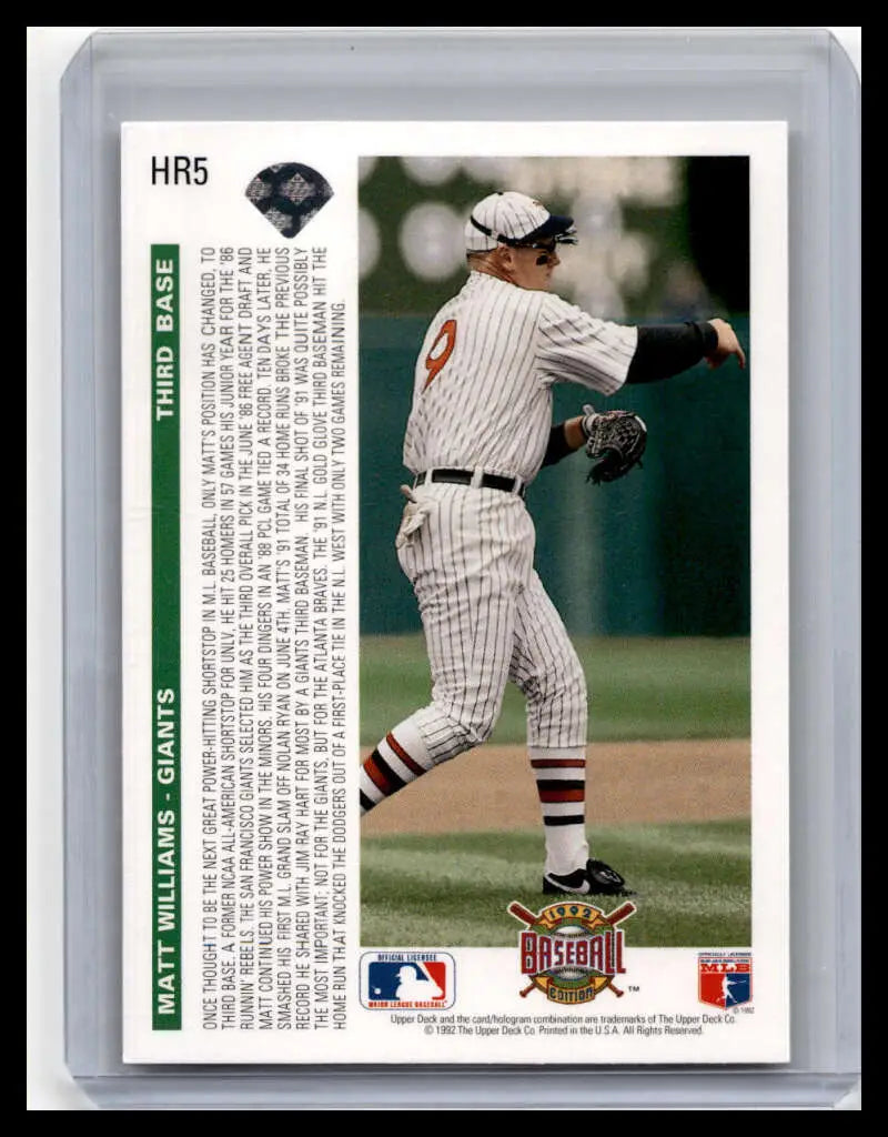Baseball trading card of a Minnesota Twins player in pinstripes for San Francisco Giants