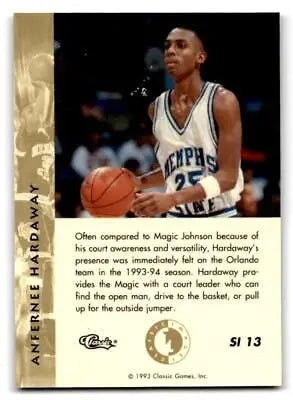 Anfernee Hardaway basketball card from 1993-94 Classic Images Sudden Impact series