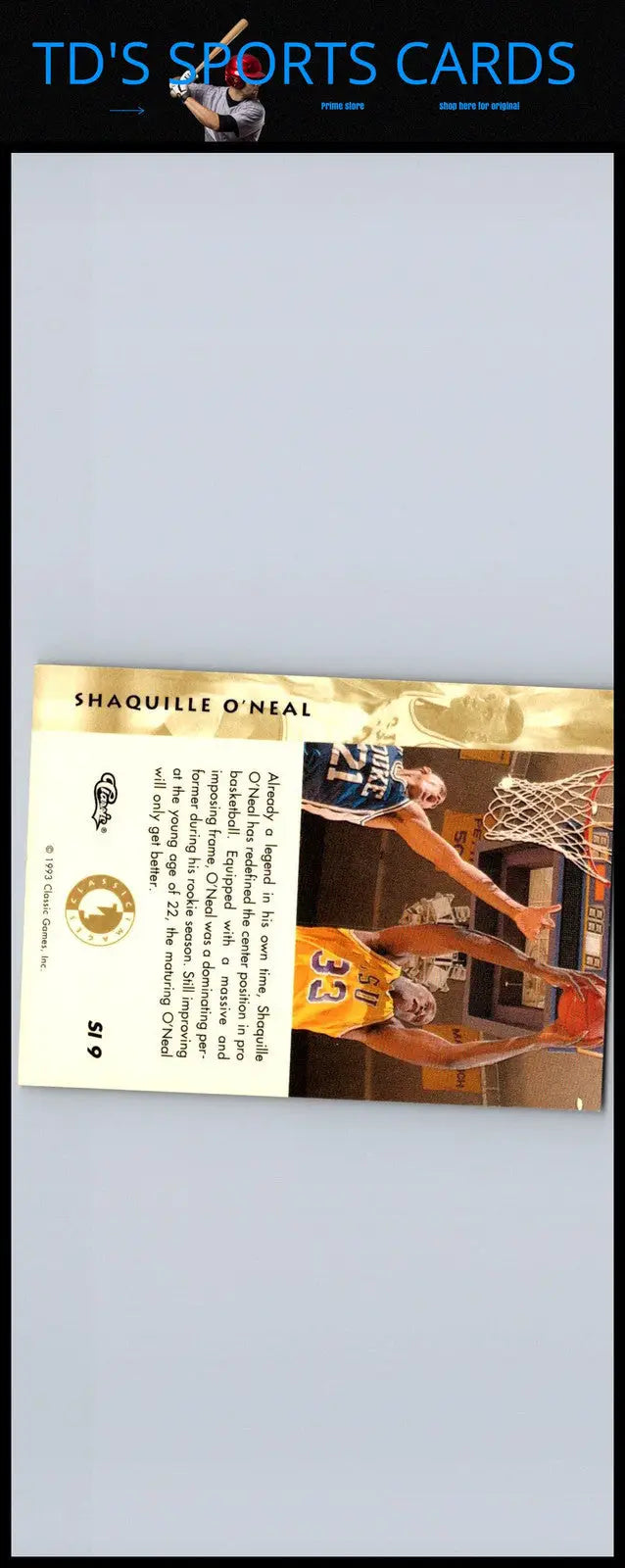 Shaquille ONeal basketball card from 1993-94 Classic Images Four Sport series