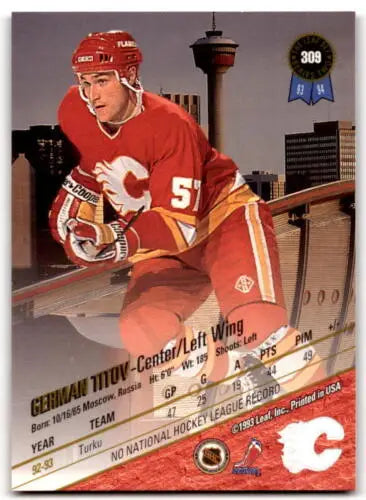 German Titov 1993-94 Leaf NM Near Mint RC Rookie hockey card with original gloss