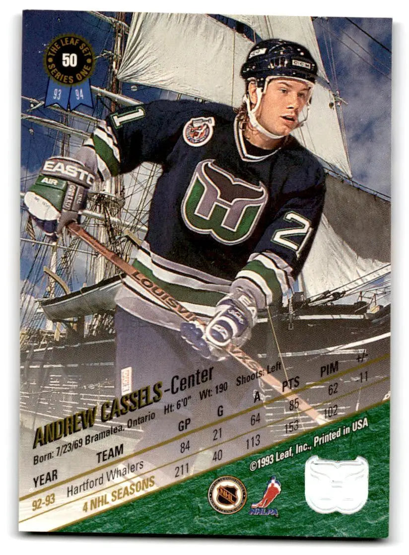 Andrew Cassels 1993-94 Leaf #50 trading card for hockey collectors and enthusiasts