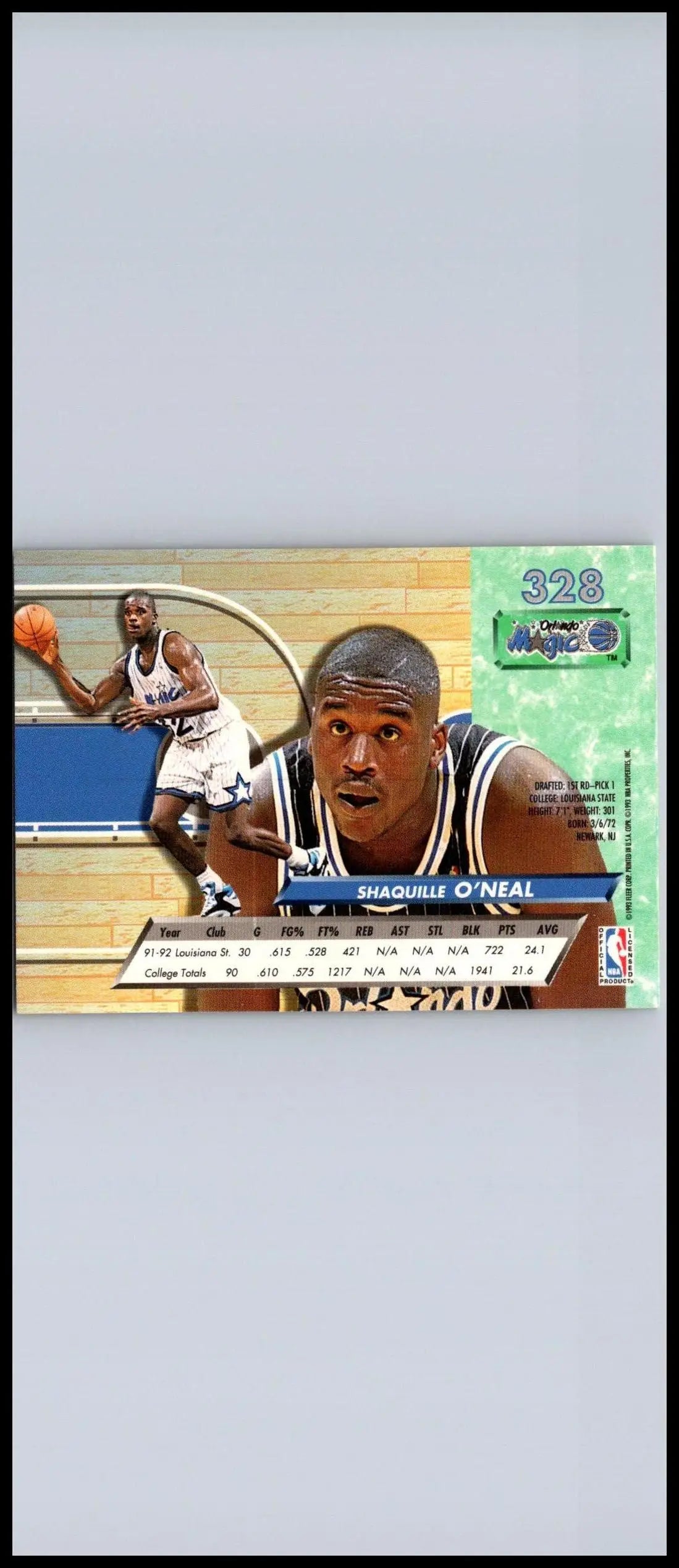 Shaquille O’Neal trading card from 1993-94 Ultra #135, a must-have for collectors