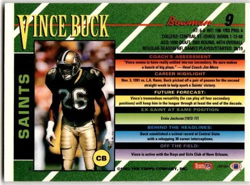1993 Bowman #9 Vince Buck NM ID:45054 - Trading Cards