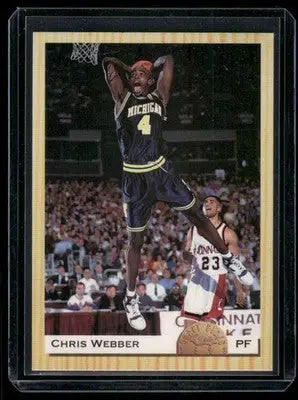 1993 Classic Chris Webber basketball trading card from the Classic Chris Webber collection