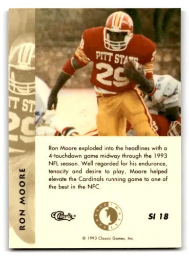 Ron Moore football card from Classic Four Sport Images, original gloss condition