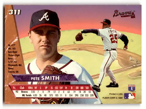 1993 Fleer Ultra #311 Pete Smith NM Near Mint Braves - Trading Cards