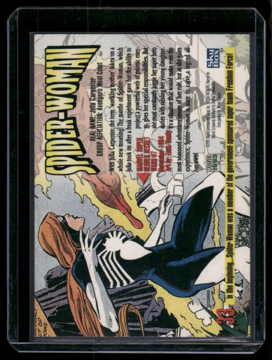 Marvel Masterpieces Spider-Woman trading card from 1993 displayed in product image