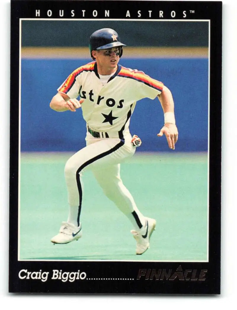 Baseball player in vintage Houston Astros uniform featured on Craig Biggio baseball card
