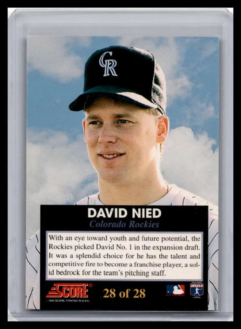 David Nied NM-MT Colorado Rockies baseball card for sports memorabilia collection