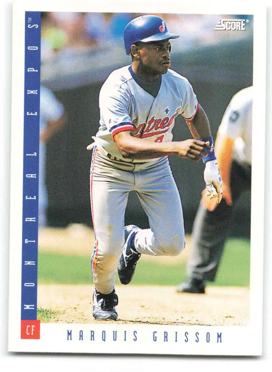 Marquis Grissom running on field in 1993 Score Montreal Expos baseball card