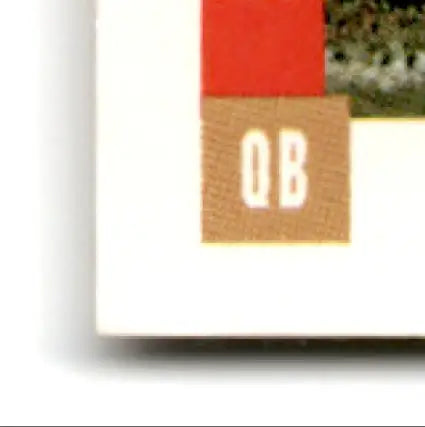 Brown rectangular label with QB in white on 1993 Score Football Steve Young San Francisco 49ers