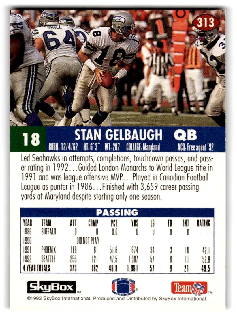 1993 SkyBox Impact #313 Stan Gelbaugh - Trading Cards