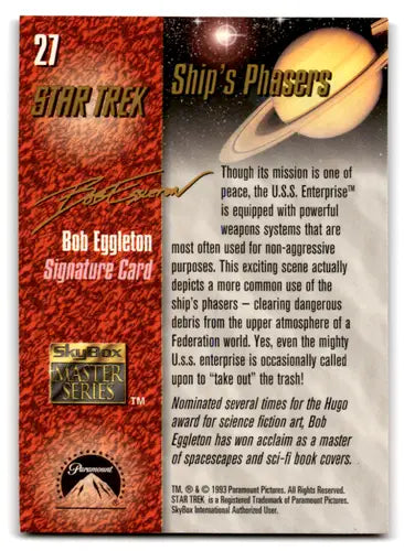 Skybox Star Trek Star Trek Master Series Ship’s Phasers trading card NM near mint