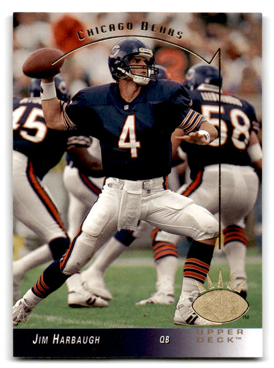 Football Jim Harbaugh Chicago Bears trading card from 1993 SP Football collection