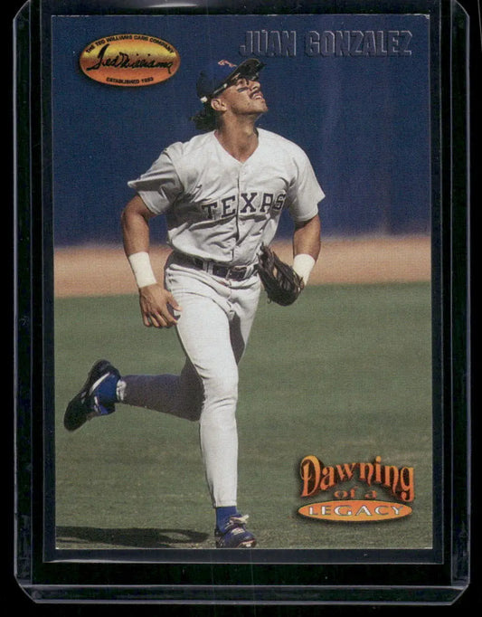 Baseball trading card of Juan Gonzalez in Texas Rangers uniform from 1993 Ted Williams Card Company