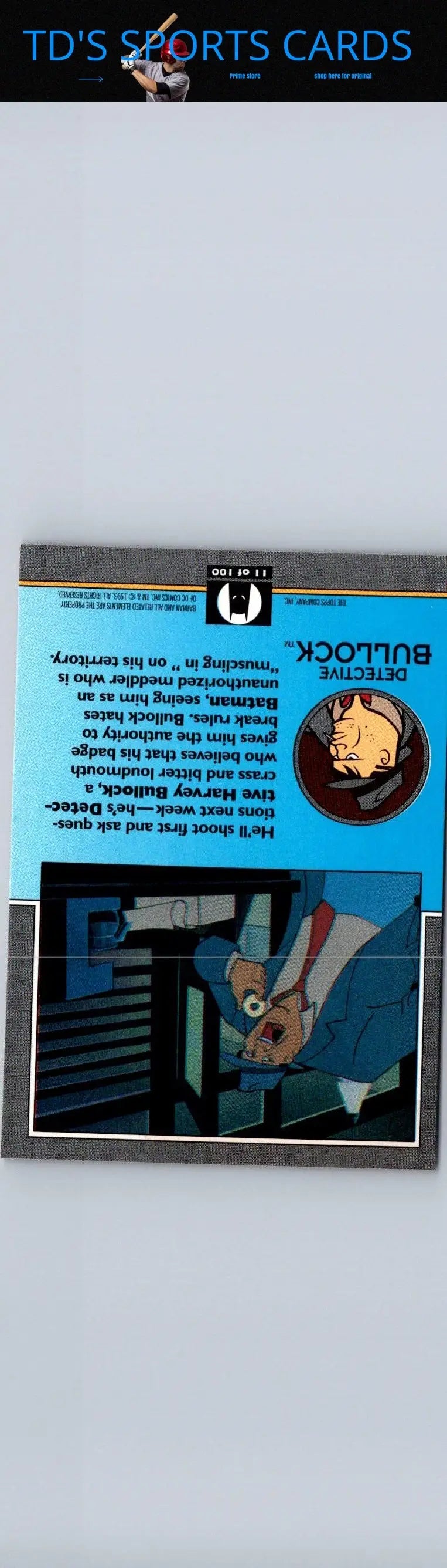 Detective Bullock trading card from 1993 Topps Batman The Animated Series collection