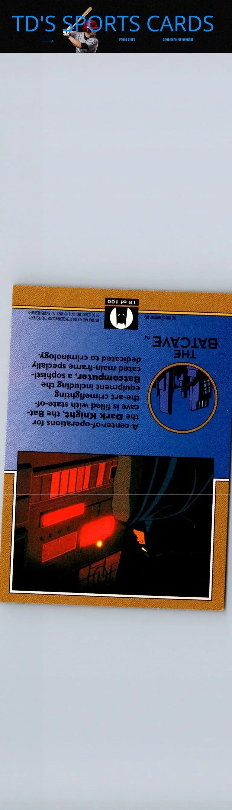 1993 Topps Batman The Animated Series trading card of The Batcave center of operations